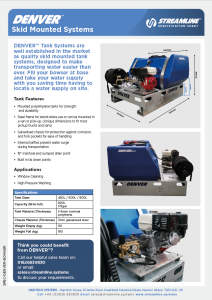 Denver™ Skid Mounted High Pressure System Specification Sheet