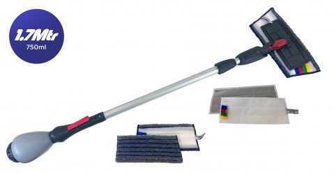 Ecoshine™ Pro Indoor Window Cleaning Kit 150cm reach, with 4 pads selection