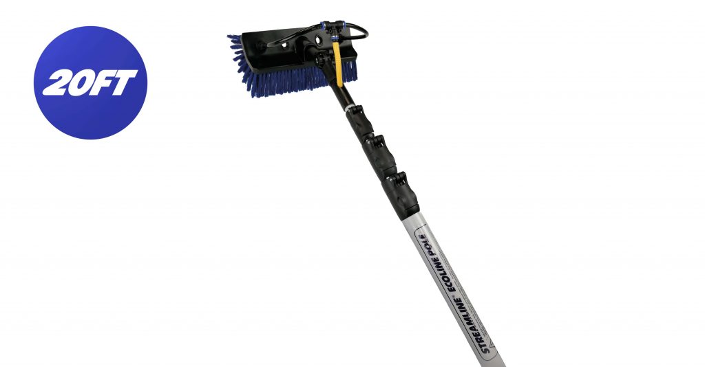 Ecoline™ Glass Fibre Telescopic Pole 4-Section, 5.2mtr, 20FT Reach (Brush Not Included)