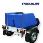 Denver 800ltr Trailer with Honda Powered Pressure Washer 16lpm 276bar, 30mtr Hose Reel, Blue tank