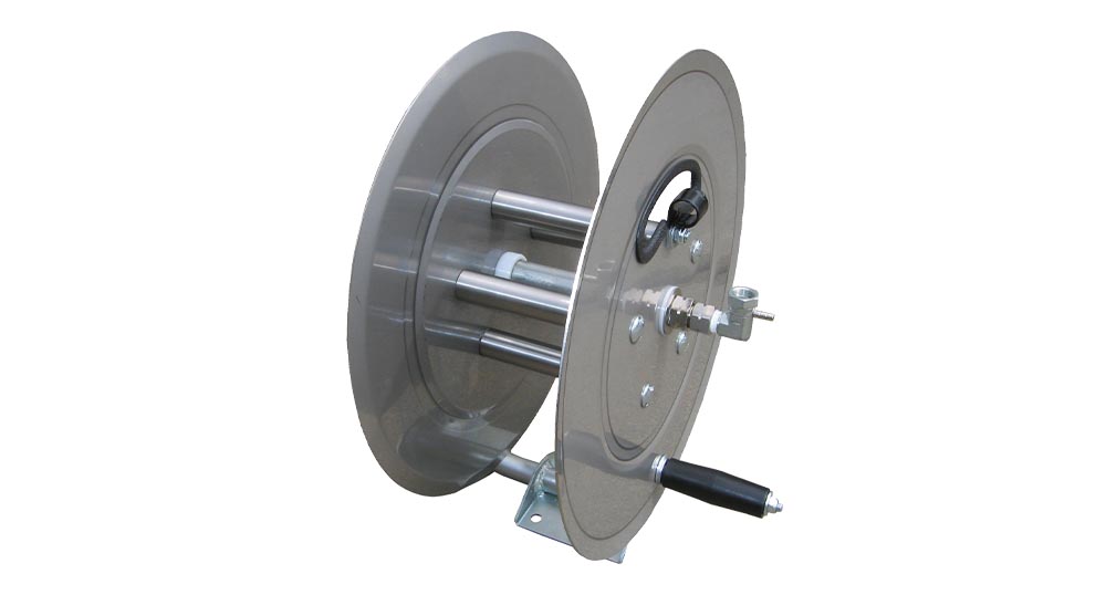 Stainless Steel High Temperature Hose Reel only – 30-metres (100 feet) of 3/8 inch high pressure hose