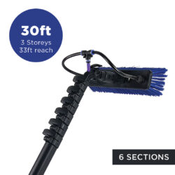 Telescopic Water Fed Pole - 30ft/9.1mtr (33ft Reach) Streamline® OVA8® 24T Carbon Fibre
