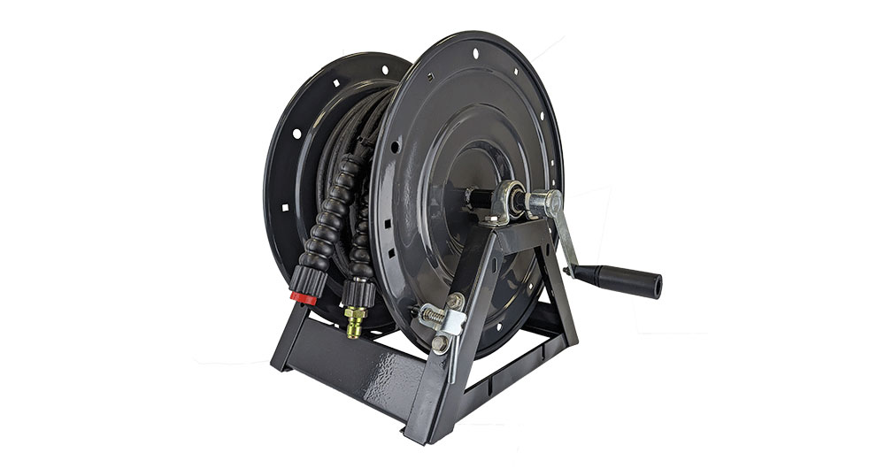 Metal A-Frame Hose Reel with 45-metres (150 feet) of 5/16inch twin wire high pressure hose