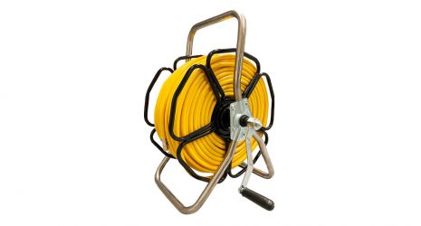 Freestanding Robust HRM2 Stainless Steel Hose Reel complete with 8mm Minibore Hose