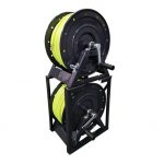 Double Stack Hose Reel Kit, A-frame type with 100mtrs 8mm HIVIZ Hose