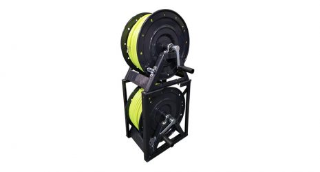 Double Stack Hose Reel Kit, A-frame type with 100mtrs 8mm HIVIZ Hose