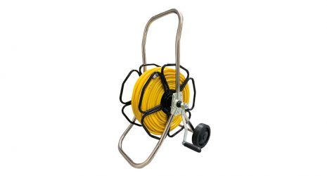 Wheeled Robust HRM4 Stainless Steel Hose Reel complete with 6mm Microbore Hose