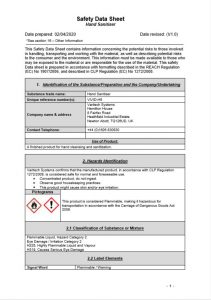 Vivid™ Hand Sanitiser Data Sheet.