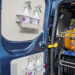 Streamline vehicle with High Reach Pressure Window Cleaning Equipment