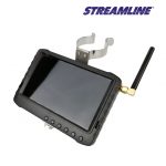 CCTV Wireless Bullet Camera and Widescreen Monitor kit with integral battery including UK chargers, to suit 32mm or 51mm Pole Kits