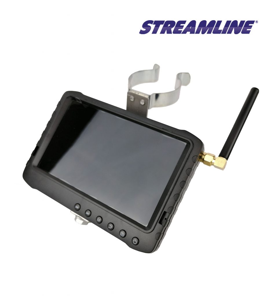 CCTV Wireless Bullet Camera and Widescreen Monitor kit with integral battery including UK chargers, to suit 32mm or 51mm Pole Kits