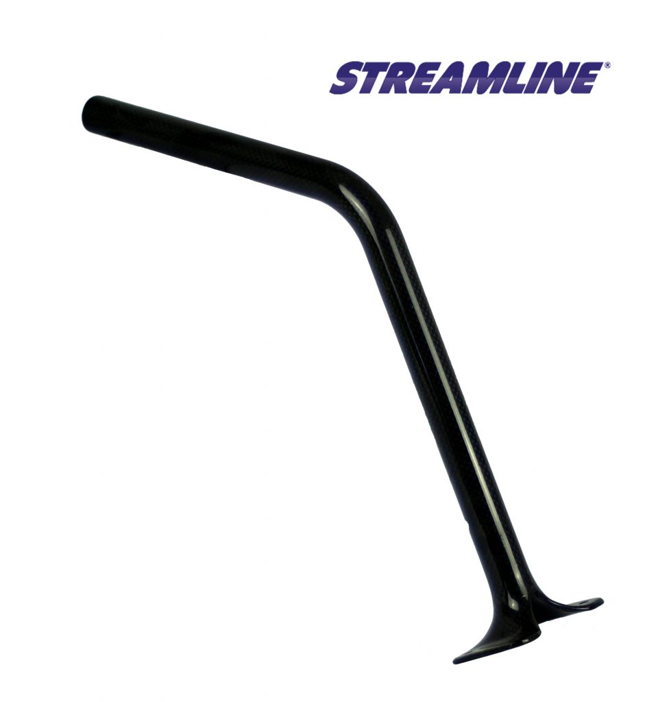 Carbon Fibre Gooseneck 9inch – to fit 20mm ID XR pole, 4 hole flange version to suit the Streamline® Flat Brushes