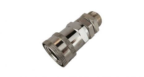 Stainless Female Stop Coupler with 1/2 inch male thread and locking nut