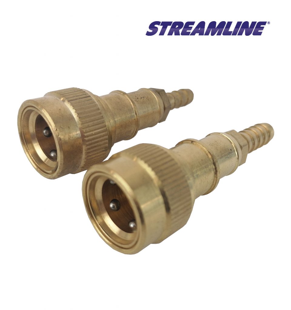 Brass Quick Connector to 8mm Brass Hosetail,