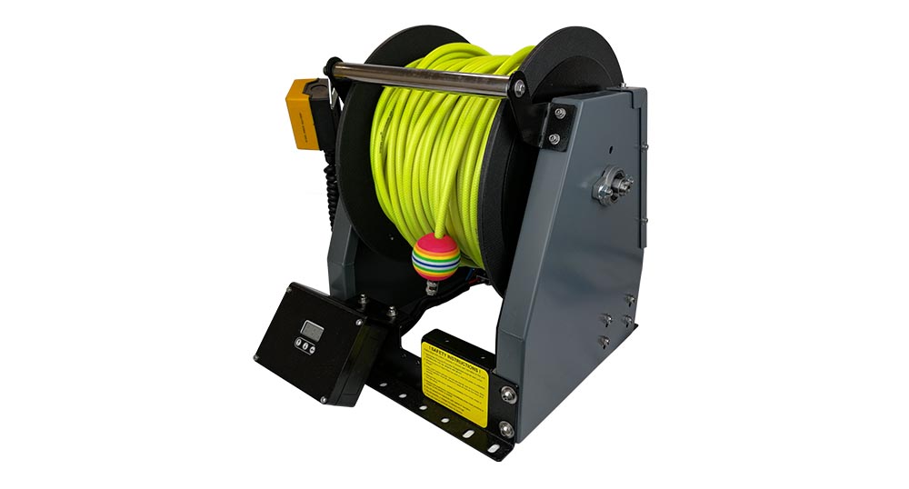 Powerdrive™ Electric Hose Reel c/w 100m of 6mm Streamline® HIVIZ Hose – assembled