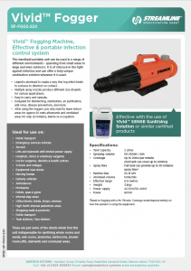 Vivid™ FOGGER Specification Sheet.