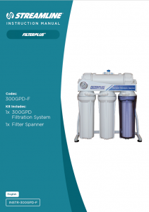 FILTERPLUS® 300GPD-F Filtration System Instruction Manual