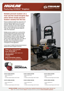 Honda™ Engine Product Information