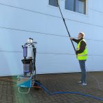 Streamline vehicle with High Reach Pressure Window Cleaning Equipment