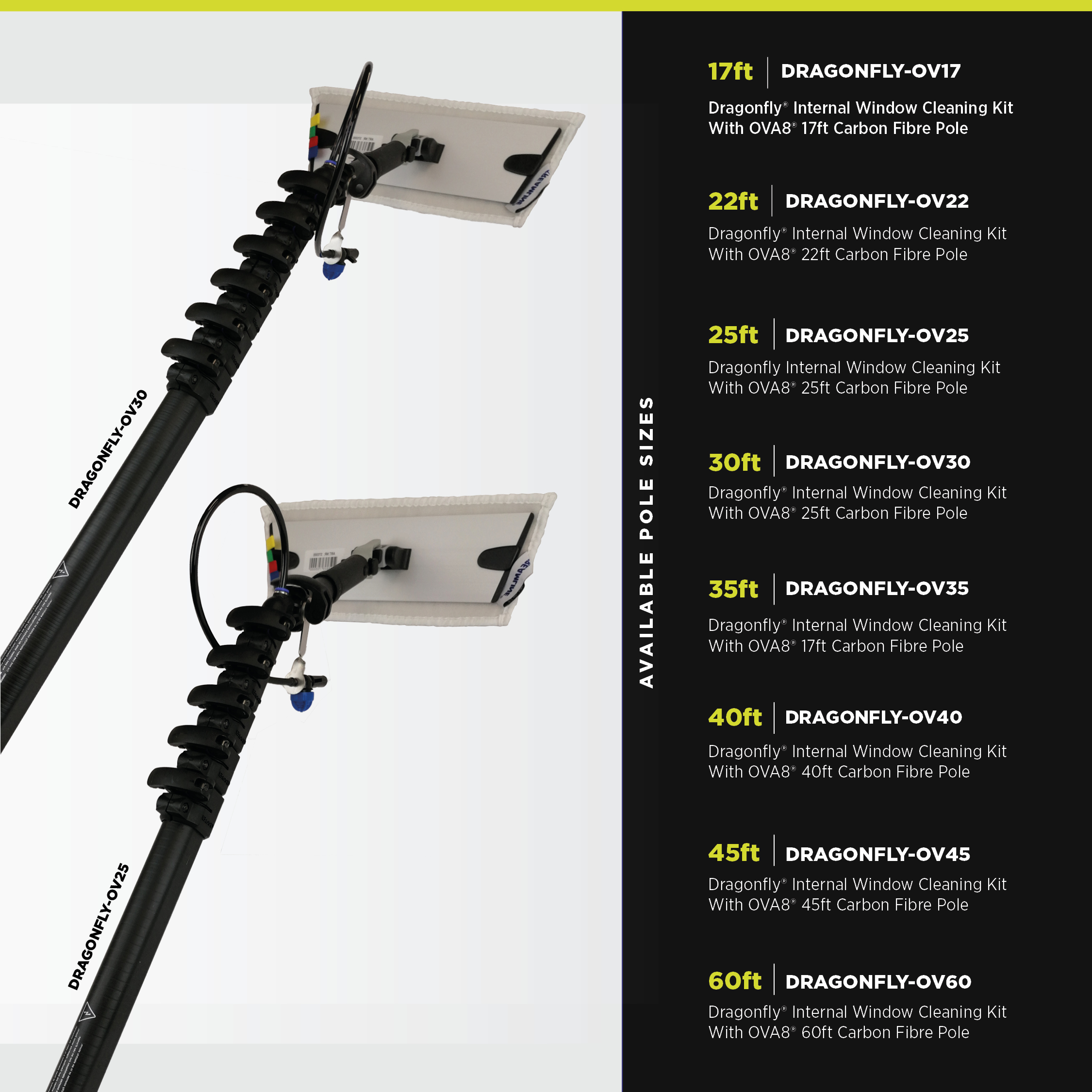 the 17ft pole for internal window cleaning kits