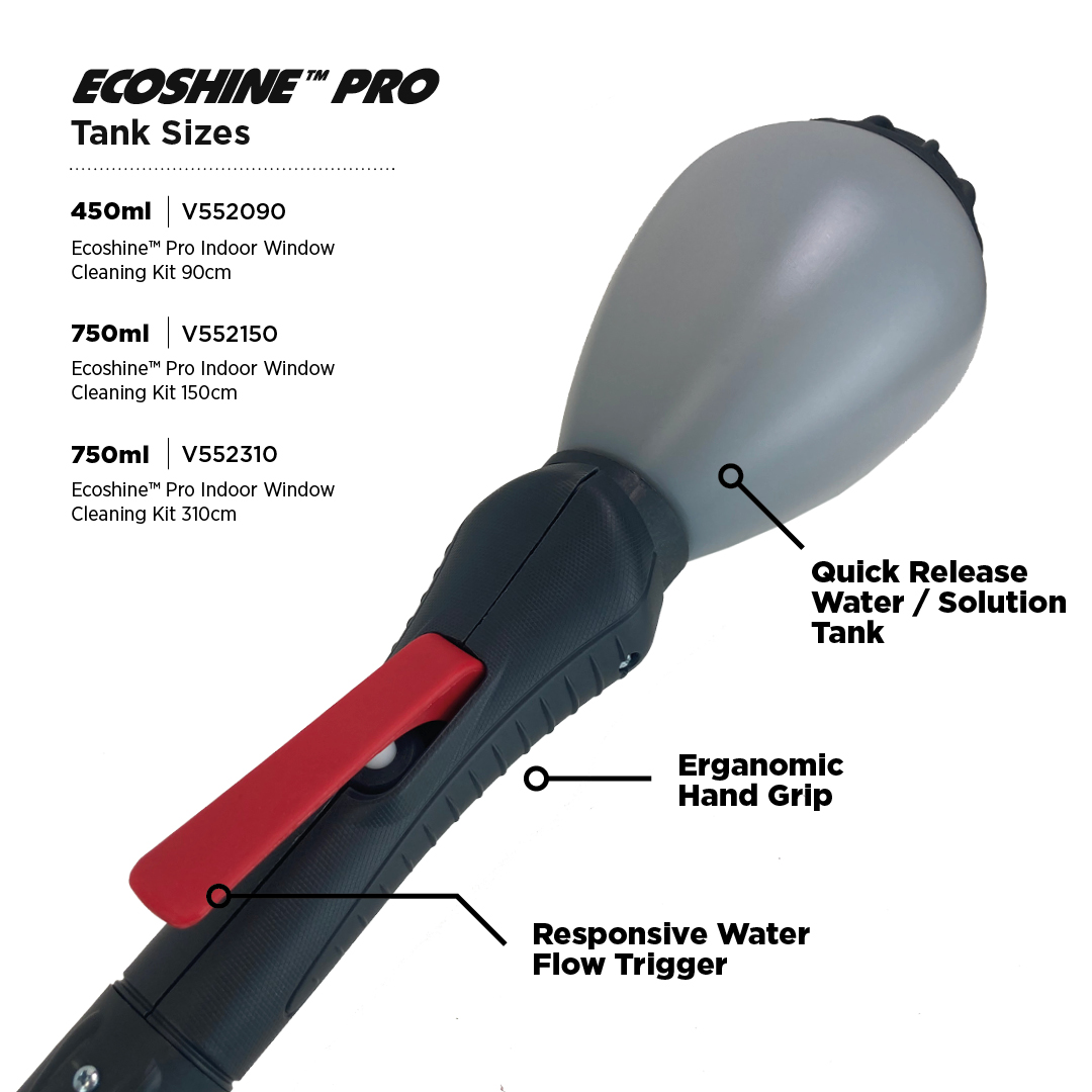 The Ecoshine™ Pro inddor glass window cleaning Kit