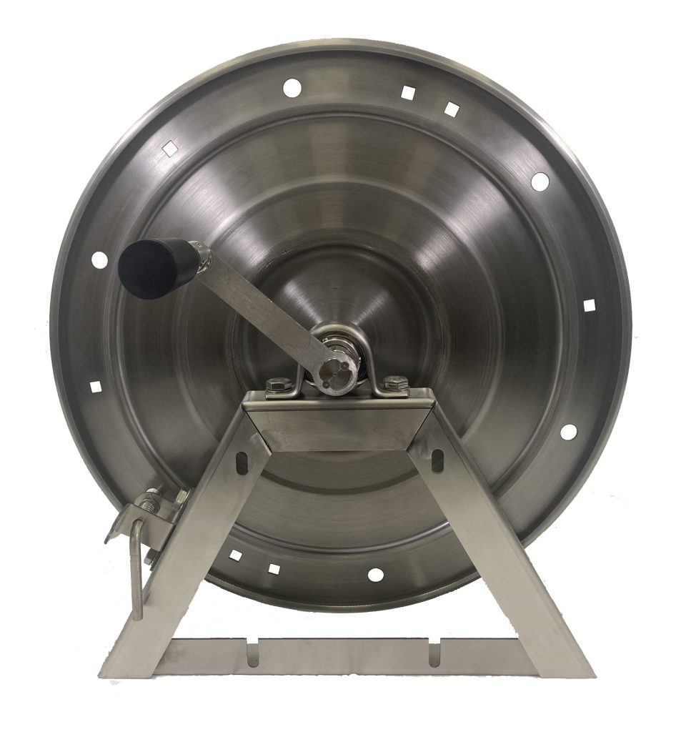 Hose Reel High Pressure 150′ x 3/8 inch – Stainless Steel A-frame type