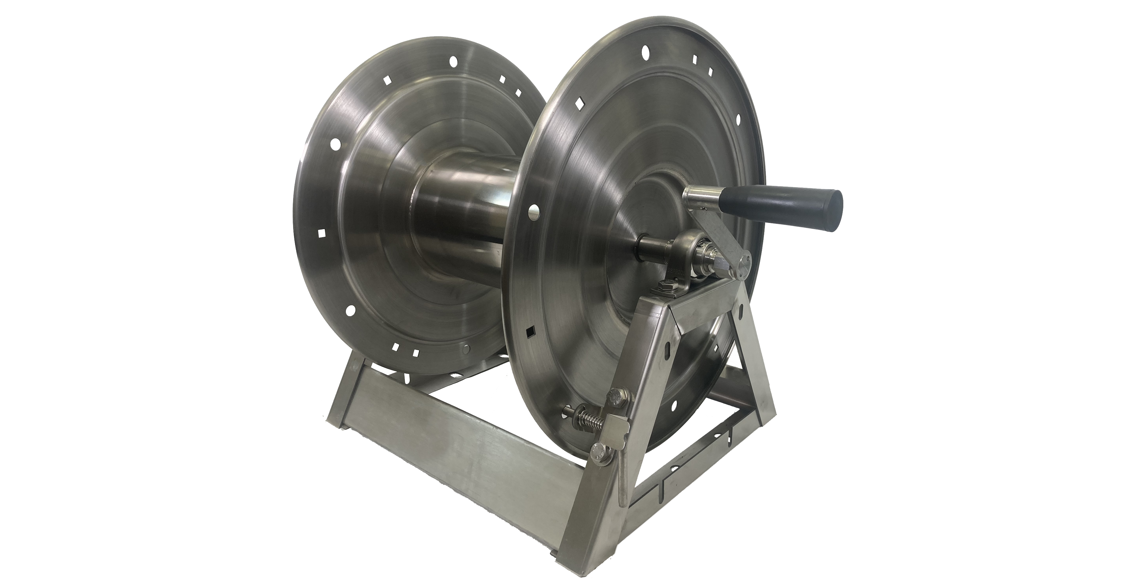 Hose Reel High Pressure 300' x 3/8 inch - Stainless Steel A-frame