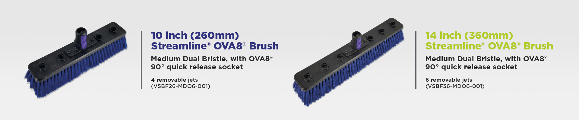 OVA8® telescopic pole brush heads