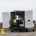 Hotcube pressure washer system in a van