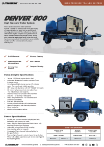 Denver™ 800 High Pressure Hotcube™ Trailer System Specification Sheet