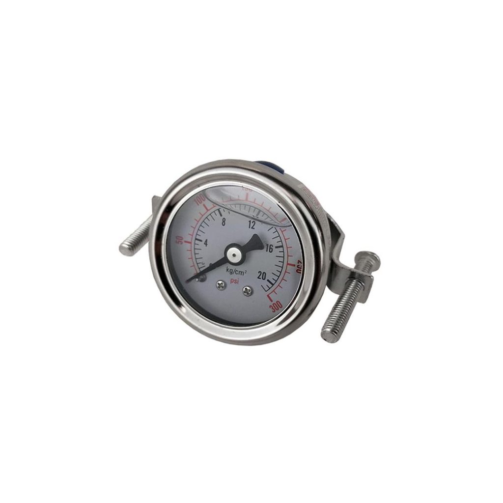 0-300psi 1/4 inch Rear Entry Pressure Gauge with Bracket – 1.5″ glycerine filled