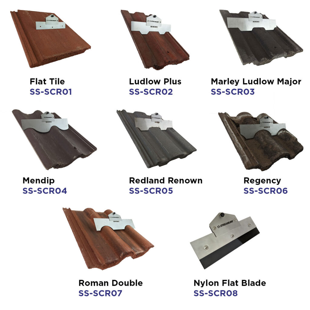 roof scraper blades and tiles