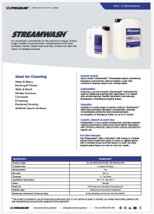 Steamwash™ Specification Sheet